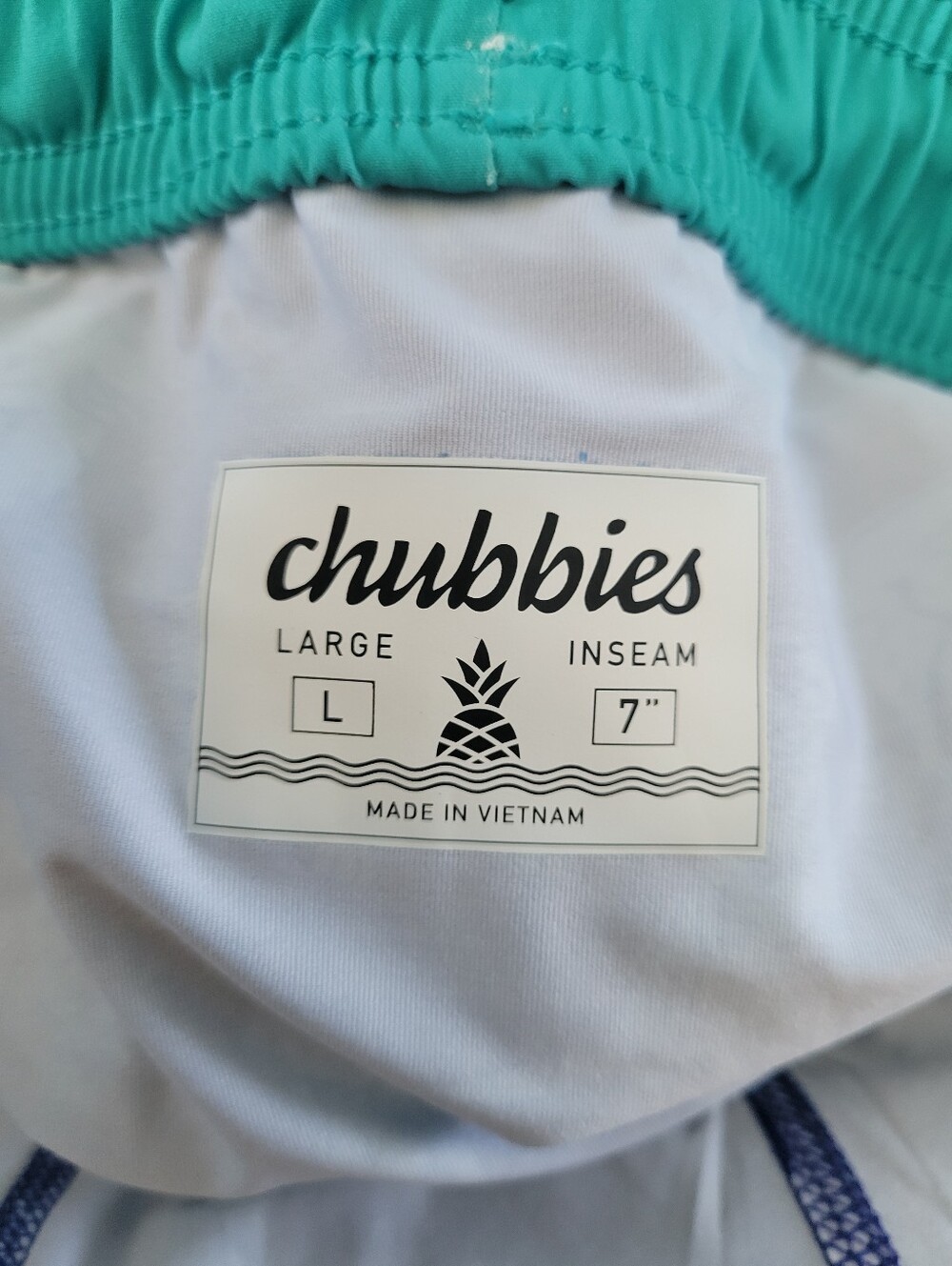Chubbies The Good Boys Stretch Lined Performance Swim Short 7" Ombre Blue L - Picture 11 of 11